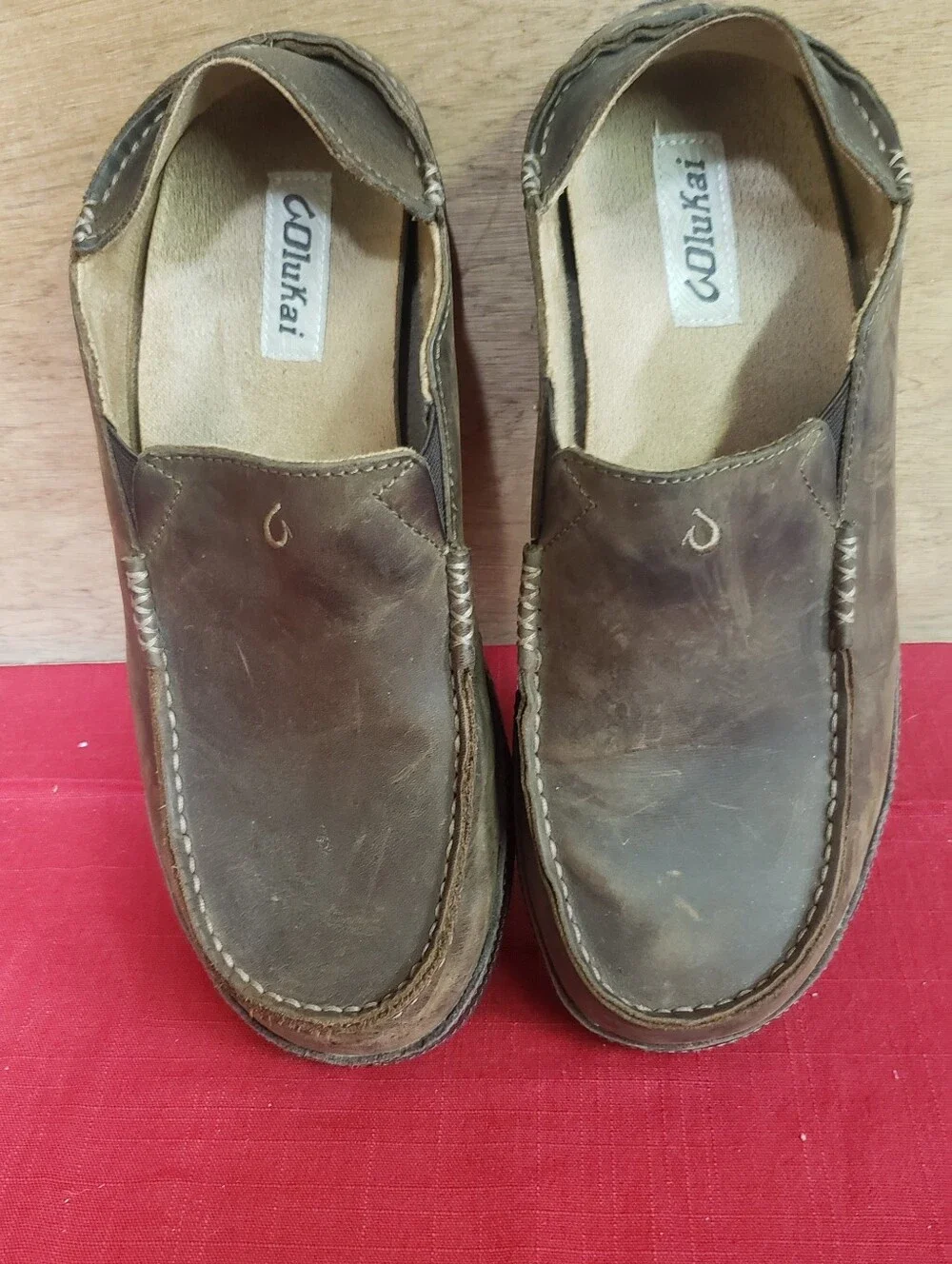 Olukià Moloà Mens Antiqued Leather Convertible Moccasin Style 10.5